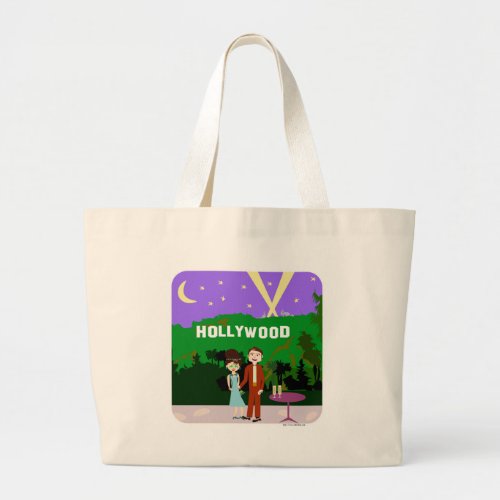 Cute Romantic Hollywood Retro Character Art  Large Tote Bag