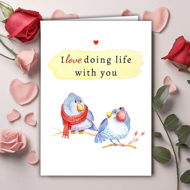 Cute Romantic Love Birds Valentine's Day Card (Creator Uploaded)