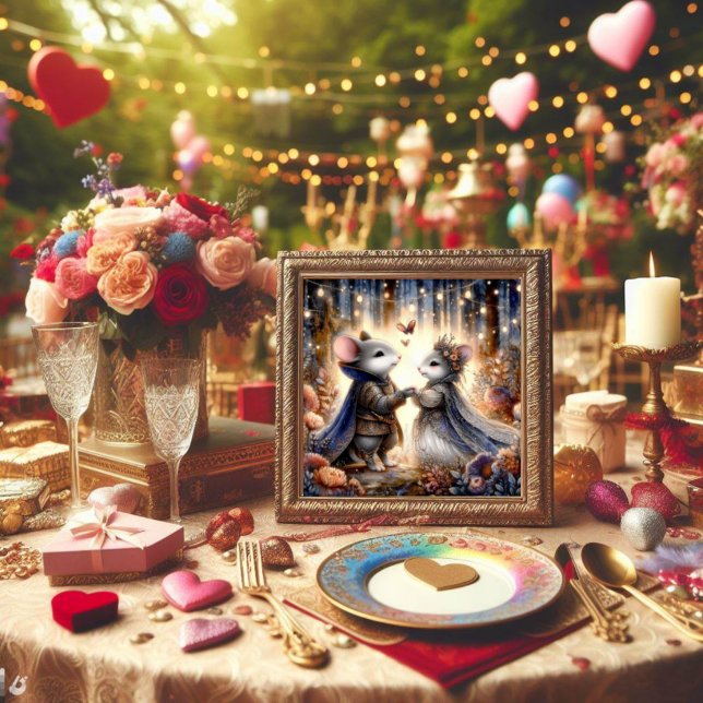 Cute Romantic Mouse Couple Love Poem Valentine  Holiday Card (Creator Uploaded)