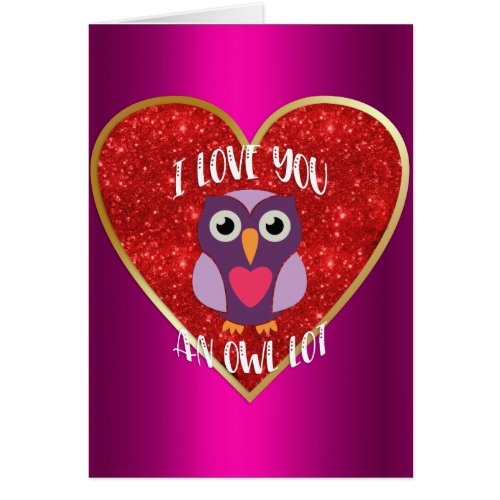 Cute Romantic Owl in Love Heart Valentines Day