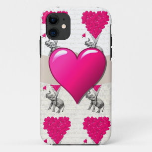 cute romantic pink elephant iPhone 11 case