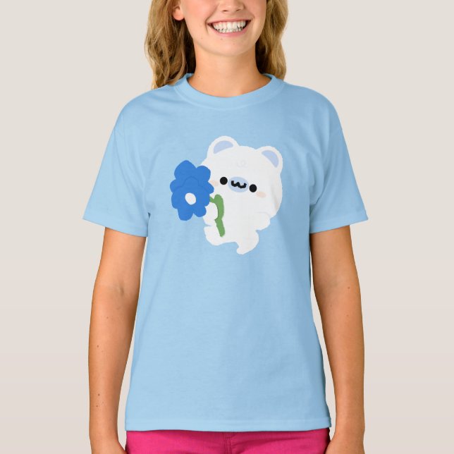 Cute Romantic Polar Bear T-Shirt (Front)
