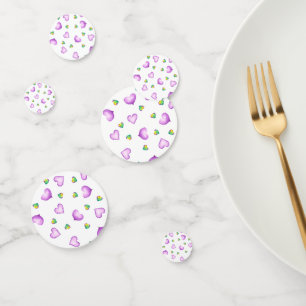 Cute Romantic Purple Heart Valentine's Day Confetti