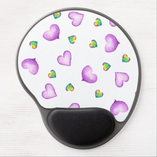 Cute Romantic  Purple Heart Valentines Day   Gel Mouse Pad