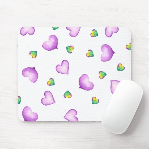 Cute Romantic  Purple Heart Valentines Day   Mouse Pad