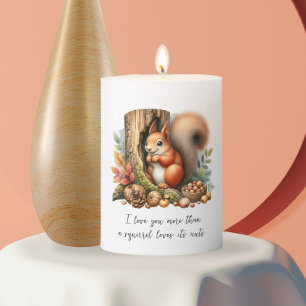 Cute Romantic Quote Watercolor Valentines Day Gift Pillar Candle