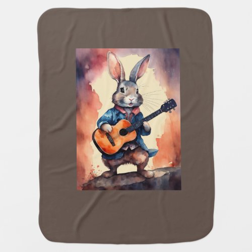 Cute Romantic Rabbit Printed Baby Blanket