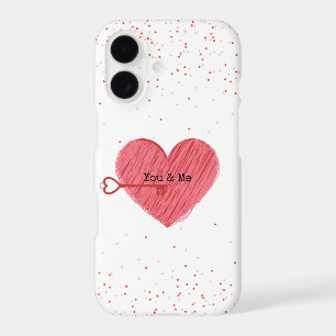 Cute Romantic Red Heart Key Personalized Valentine iPhone 17 Case