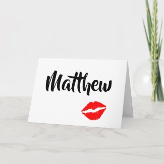 Cute Romantic Red Lips Card