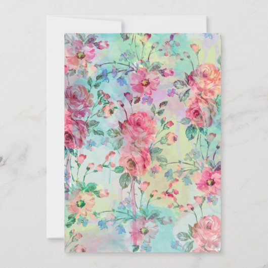 Cute romantic roses floral paint watercolors (Back)