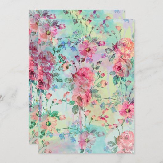 Cute romantic roses floral paint watercolors (Front/Back)