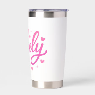 Cute Romantic Text Art Insulated Tumbler