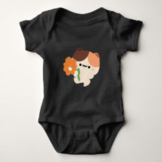 Cute Romantic Tortie Cat Baby Bodysuit