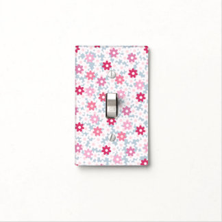 Cute Romantic White Pink Purple Daisies Floral Light Switch Cover