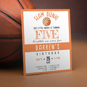 Cute Rookie Basketball Budget Birthday Invite