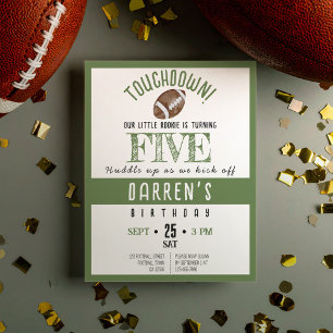 Cute Rookie Football Budget Birthday Invite