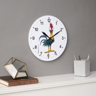Cute Rooster Big Eyes  Large Clock
