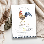 Cute Rooster Farm Watercolor Kids Birthday Invite<br><div class="desc">A Cute Chicken Farm Theme Kids Collection.- it's an Elegant Simple Minimal watercolor Illustration of chicken farm with pretty red barn, perfect for your little ones farm theme birthday party. It’s very easy to customize, with your personal details. If you need any other matching product or customization, kindly message via...</div>