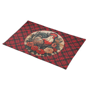 Cute rooster lovers Country kitchen  Cloth Placemat