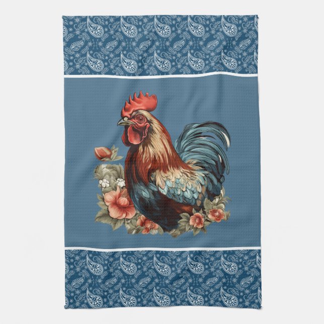 Cute rooster lovers Country kitchen Towel (Vertical)