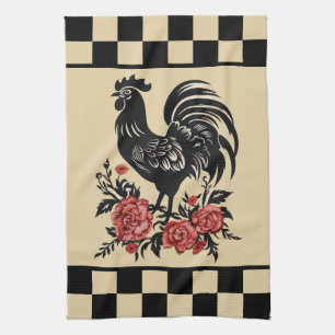 Cute rooster lovers Country kitchen  Towel