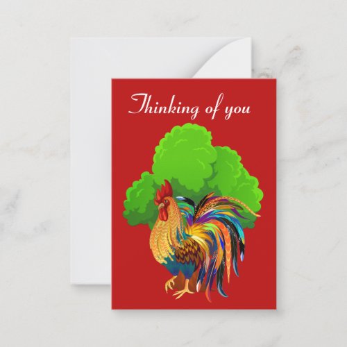 Cute rooster Thinking of you Note Card