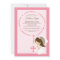 Cute Rosary First Communion Invitation Girl Pink