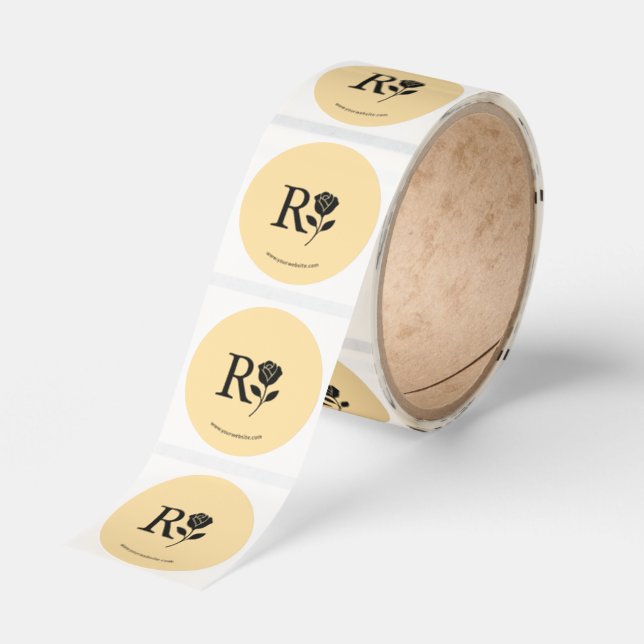 Cute Rose Bakery business Sticker Roll (Roll)