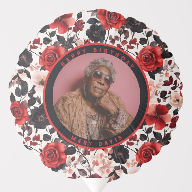 Cute Rose Birthday Balloon For Birthday Bash (Front)