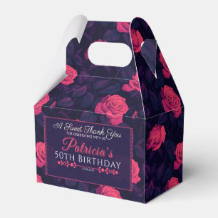 Cute Rose Birthday Favor Box For Dessert Table