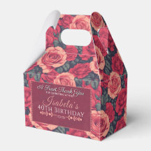 Cute Rose Birthday Favor Box For Thank You Sweets