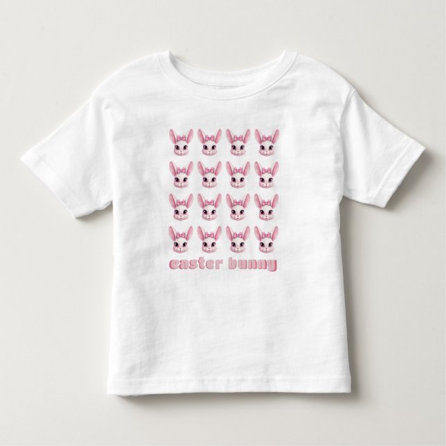Cute Rose Easter Bunny Gift Baby Girl T-shirt (Front)