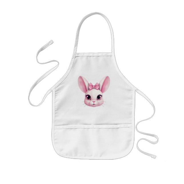 Cute Rose Easter Bunny Gift Baby Girl T-shirt Kids' Apron (Front)
