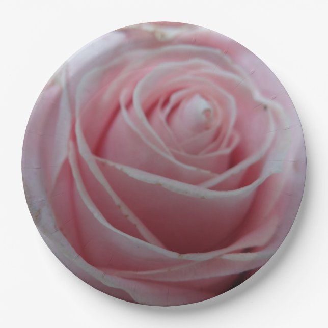 Cute Rose Flower Paper Plates (Front)