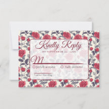 Cute Rose Flower RSVP Card