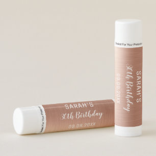Cute Rose Gold Any Age 30th Birthday Party Favors Lip Balm