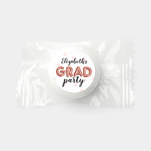 Cute Rose Gold Balloon Letters Grad Party Life Saver Mints