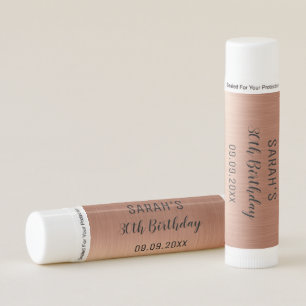 Cute Rose Gold Black Age 30th Birthday Party  Lip Balm