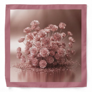 Cute Rose Gold Flowers Bandana