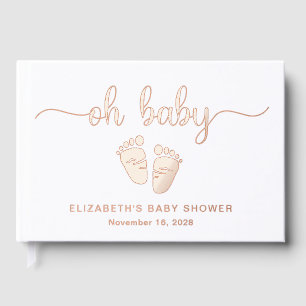 Cute Rose Gold Foil Baby Girl Shower Foil Guest Book
