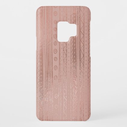 Cute Rose Gold Foil Boho Tribal Pattern Case-Mate Samsung Galaxy S9 Case