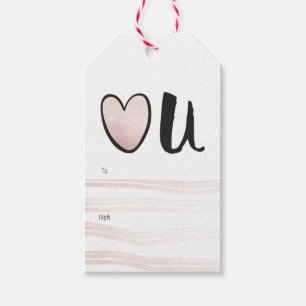 Cute Rose Gold Heart You Valentine's Day Gift Tags