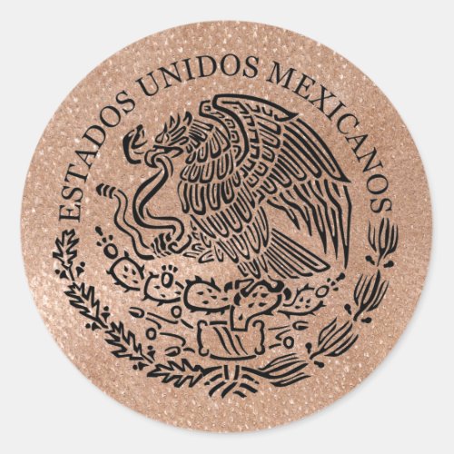 Cute Rose Gold Mexico Passport Sticker