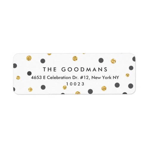 Cute Rose Gold Polka Dots Return Address Labels