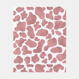Cute Rose Gold White Cow Print Animal Pattern