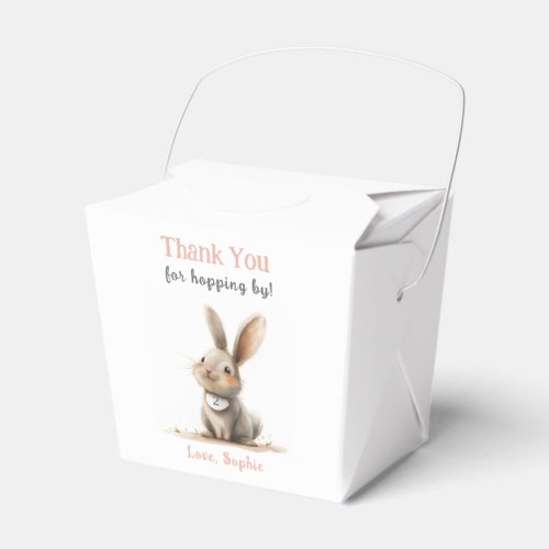Cute Rose Kids Bunny Birthday Thank You Favor Boxes