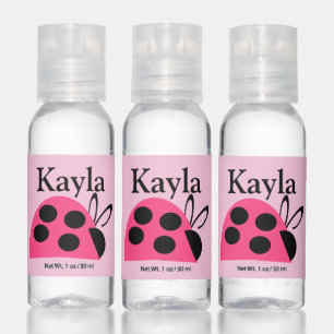 Cute Rose Ladybugs Personalized Hand Sanitizer