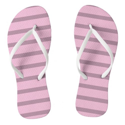 Cute Rose Pink and Mauve Pair of Flip Flops