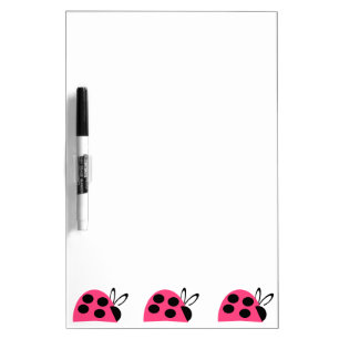 Cute Rose Pink Ladybug Dry Erase Board