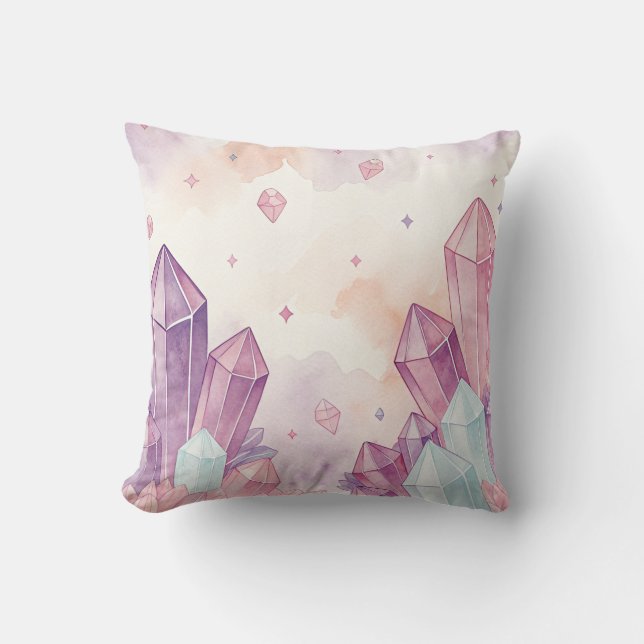 Cute Rose Quartz Design Accent Throw Pillow (Front)
